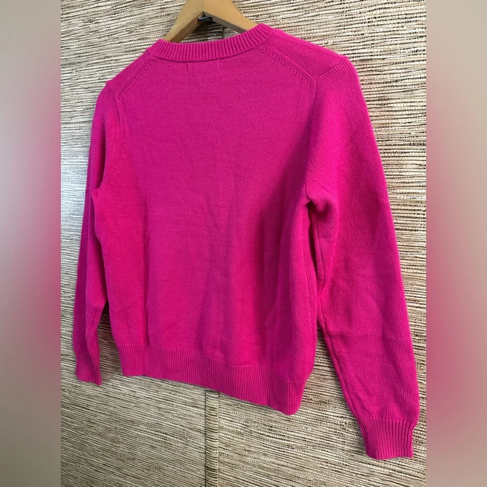 Banana Republic Crew Neck Sweater  Pullover Pink Fuchsia Pink Size Small Petite - Picture 5 of 7